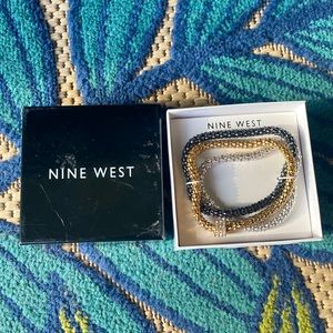 Brand new unworn Nine West bracelet, black, silver and gold-colored